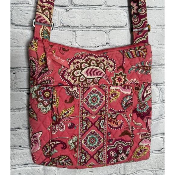 Vera Bradley Call Me Coral Quilted Cotton Crossbody Shoulder Bag Retired - Picture 1 of 10
